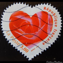 03219 Saint Valentin Coeur avec une rose 3F