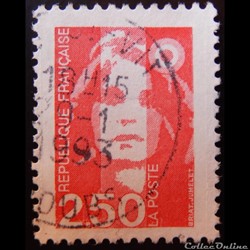 02715 Marianne de Briat 2F50 dentelé rouge de 1991