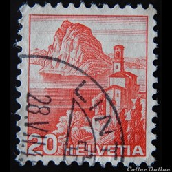 Suisse 00312 Eglise de Castagnola et rocher de San Salvatore 20cts de 1938