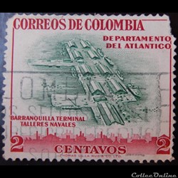 Colombie 00509 docks de Barranquilla 2c de 1956