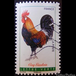 AA01246 Coq Gaulois lettre verte