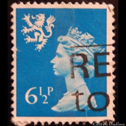 Royaume-Uni 00774 reine Elisabeth II Ecosse 6 1/2p de 1976
