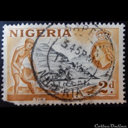 Nigeria 00079 minerai d'étain 2d de 1953