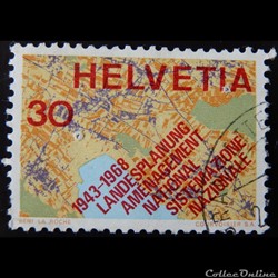 Suisse 00813 aménagement national 30cts de 1968