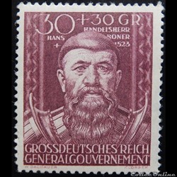 Allemagne Gouvernement Général 0133 Hans Boner 30+30Gr de 1944
