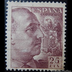 Espagne 00789 général Francisco Franco 25c de 1949