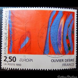 02797 Olivier Debré «Rouge rythme bleu» 2F50