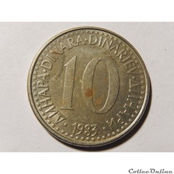 Yougoslavie, 10 dinara de 1983