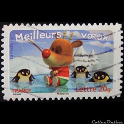 03987 Meilleurs vœux 2007 Deuxième timbre du carnet 20 gr de 2006