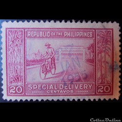 Philippines E0006 bureau de poste et postier 20c de 1947