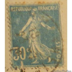 00192 Semeuse camée 2ème série 30c bleu de 1925