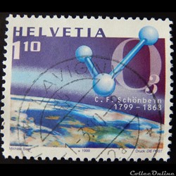 Suisse 01625 Terre avec stratosphère et molécule d'ozone 110cts de 1999