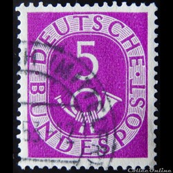 Allemagne RFA 00011 chiffre et cor postal 5pf de 1951