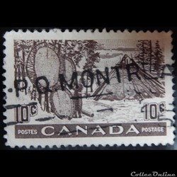 Canada 00241 Indiens séchant des peaux 10c de 1950
