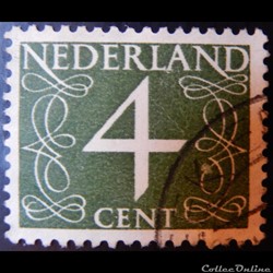 Pays-Bas 00460 chiffre 4c de 1946