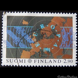 Finlande 01111 carte de l'Europe 2.90M de 1991