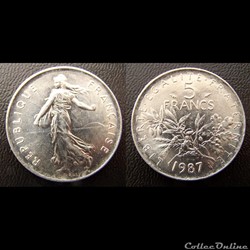 5 Francs Semeuse Nickel 1987