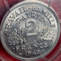 2 francs 1943 MS65