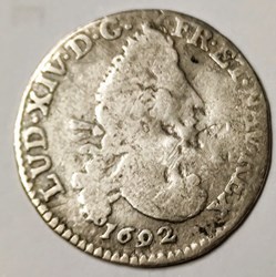 LOUIS XIV quatre sols aux deux L 1692 P