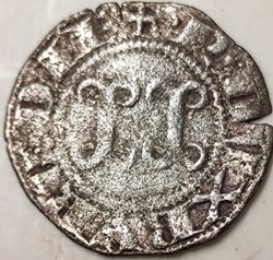 ROBERT II 1272-1305  denier à la double annille