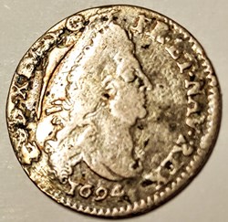 LOUIS XIV quatre sols aux deux L 1694 P