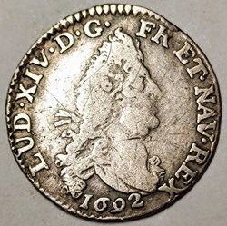 LOUIS XIV quatre sols aux deux L 1692 P