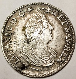 LOUIS XIV 1/12è d'écu aux palmes 1694 P