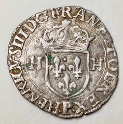 HENRI III Douzain aux deux H 1 er type 1586 P