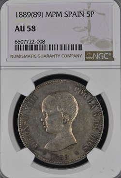 Spain 1889 (1889) 5 Pesetas
