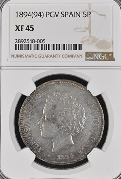 Spain 1894 (94) 5 Pesetas