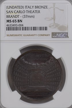 Italy bronze San Carlo Theater Medal ND