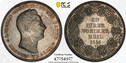 Baden 1836 Taler PCGS AU53