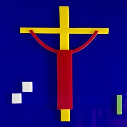 Le christ rouge à la croix
