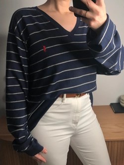 Pull col V Ralph Lauren bleu | 30 €