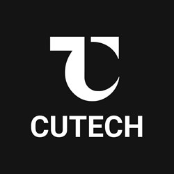 Cute Tech Logo square - black bg