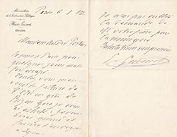Lettre manuscrite d'Emile Guimet au ministère de l'instruction publique