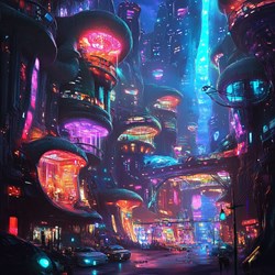 luminous alien city