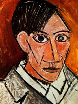 pablo-picasso-autoportrait-à-la-mèche-1907