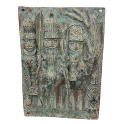 Benin soldiers bronze plaque