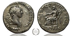 Trajan denarius with Fortuna Redux