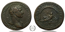 AQVA TRAIANA Sestertius of Trajan, minted in Rome 111 CE