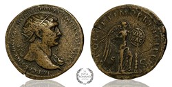 Extremely Rare VIC DAC Trajan dupondius with Gorgon (Aegis) bust variant
