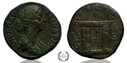 Marcus Aurelius sestertius with Fustina (Altar)
