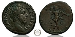 Sestertius of Marcus Aurelius (Mars)
