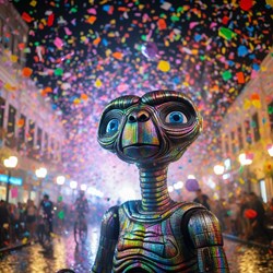 Robots cosmiques : une célébration de Nouvel An inspirée par E.T.