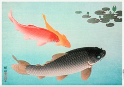 "Common and Golden Carp" (1935) by Ohara Koson
