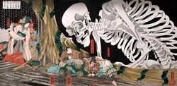 Mitsukuni Defying the Skeleton Specter (1910) by Utagawa Kuniyoshi