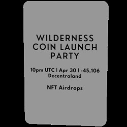 Wilderness Coin Launch Party Invite