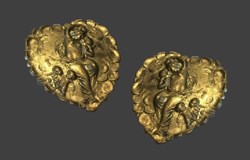 Boucles d'oreilles cœur de chérubin romain (45 après J.C.)
