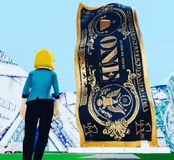 Admiring a Giant Dollar